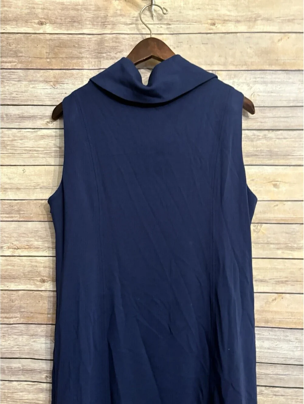 Lilly Pulitzer Dress Womens Sz Large Finn Navy Ponte Cowl Neck Shift Stretch New